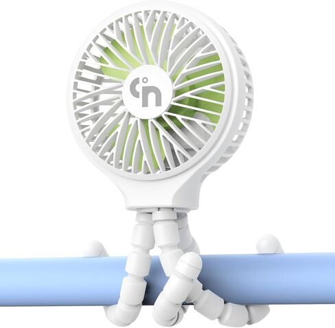 WiHoo Mini Handheld Stroller Fan,Personal Portable Car Seat Baby Fan with Flexible Tripod Fix on Stroller,USB or Battery Operated Desk Fan Adjustable 3 Speeds for Travel Treadmill Golf Cart in Saudi Arabia