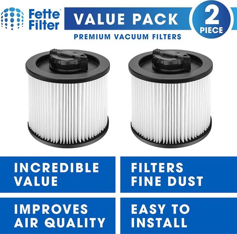 Fette Filter - 2 Pack DXVC4001 HEPA Filter Compatible with DEWALT DXV04T DXV05P DXV05S DXV08S DXV06G Wet Dry Shop Vacuums. Compare to Part# DXVC4001. in Saudi Arabia