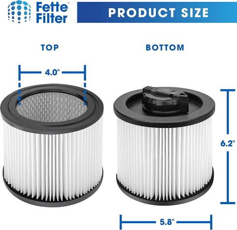 Fette Filter - 2 Pack DXVC4001 HEPA Filter Compatible with DEWALT DXV04T DXV05P DXV05S DXV08S DXV06G Wet Dry Shop Vacuums. Compare to Part# DXVC4001. in Saudi Arabia