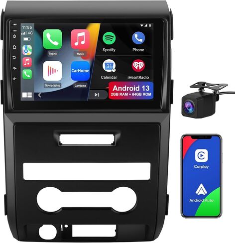 Car Radio Stereo for Ford F150 F-150 2009 2010 2011 2012, 9 inch Touch Screen Android 13 Head Unit 2G+32G with CarPlay/Android Auto SWC GPS WiFi in Saudi Arabia
