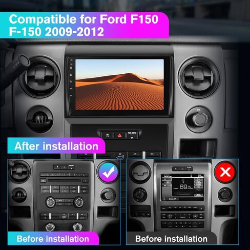 Car Radio Stereo for Ford F150 F-150 2009 2010 2011 2012, 9 inch Touch Screen Android 13 Head Unit 2G+32G with CarPlay/Android Auto SWC GPS WiFi in Saudi Arabia