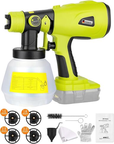 Taingwei Cordless Paint Sprayer for Ryobi 18v Battery,200W HVLP Paint Sprayer Gun with Brushless Motor for Cabinets Cars Walls Furniture House Painting (Tool Only) in Saudi Arabia
