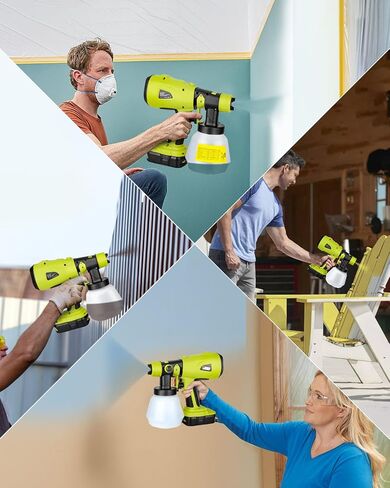 Taingwei Cordless Paint Sprayer for Ryobi 18v Battery,200W HVLP Paint Sprayer Gun with Brushless Motor for Cabinets Cars Walls Furniture House Painting (Tool Only) in Saudi Arabia