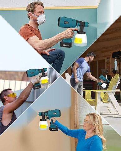 Taingwei بخاخ طلاء لاسلكي لبطارية Ryobi 18 فولت، مسدس رش طلاء HVLP بقوة 200 وات مع محرك بدون فرش للخزانات وجدران السيارات والأثاث وطلاء المنزل (الأداة فقط) in Kuwait