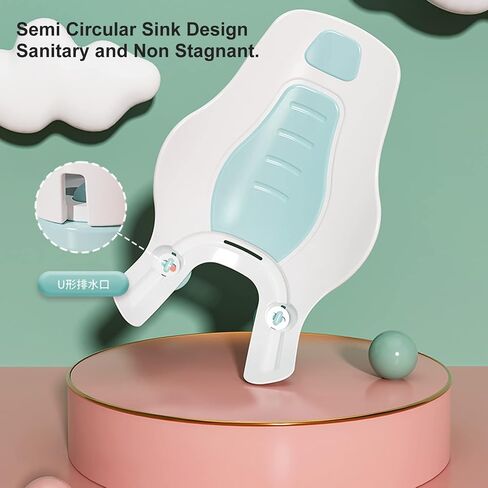 Clean Rinse Baby Bather, Folding Portable Washing Infant Lying Bather for Boy Girl, Multifunction Quick Dry Bath Support for Use on The Counter Sink Bathtub Summer (Mint Green) in Saudi Arabia