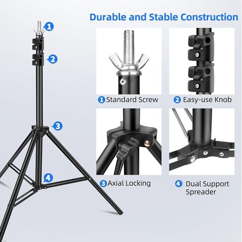 HEMMOTOP Portable T Shape Backdrop Stand 7x5 ft, Adjustable Green Screen Stand only, Photo Background Support Stand with 5 Clip Clamps and Carry Bag for Video Studio Parties Photoshoot in Kuwait
