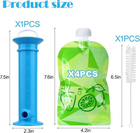 Juome 6Pcs Set Baby Food Pouch Maker, Baby Food Pouches Refillable Kit, Reusable Squeeze Pouches for Kids Toddlers, Puree Filler with Bottom Double Lock Zipper in Saudi Arabia