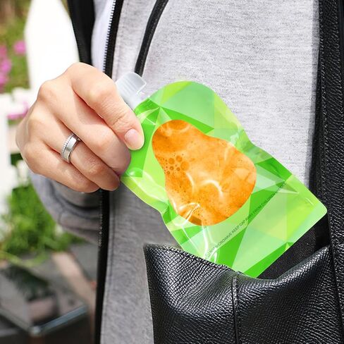 Juome 6Pcs Set Baby Food Pouch Maker, Baby Food Pouches Refillable Kit, Reusable Squeeze Pouches for Kids Toddlers, Puree Filler with Bottom Double Lock Zipper in Saudi Arabia