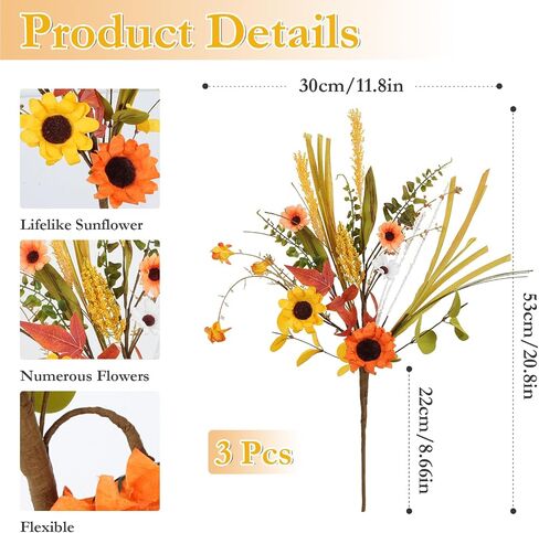 GTIDEA 6pcs Artificial Pine Branches Christmas Greenery Stems with Poinsettias Artificial Christmas Flowers and Berries Fake Green Plants for Xmas Tree Home Porch Table Centerpieces Vase Decor (13.4") in Saudi Arabia
