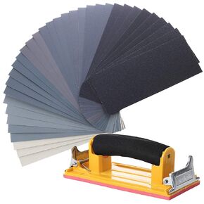 Bates- Sand Paper with 1 Handle, 36 Pack, Sandpaper, Sandpaper Assortment, Sand Paper Variety