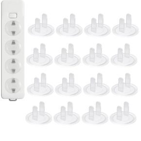 16 Pcs Outlet Plug Covers US Power Socket Electrical Outlet Safety Covers for Protection Anti Electric Shock Plugs Protector Cover Socket Cover Plate, Transparent