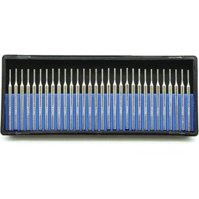 30 pcs Set 10x1mm 10x2mm 10x3mm Medium Grit 150 Diamond Drill Bit Cylindrical Burr Kit Jewelry Beach Sea Glass Shells Gemstones Lapidary 1/8 Inch Shank for Dremel and Other Rotary Tools