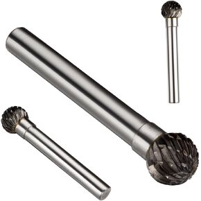 uxcell Double Cut Tungsten Carbide Rotary File 9/16-inch Head 6mm Shank Ball Shaped