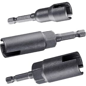 3pcs Power Wing Nut Drivers, 3 Sizes Large Slotted Wing Nut Drill Bit Hurricane Wingnut Driver Socket Wrench Tool, 1/4" Hex Shank for Panel Nuts, Screws Eye C Hook, Q-Hanger