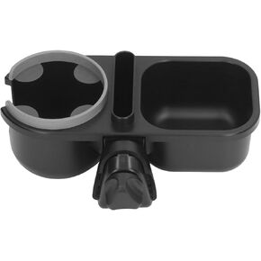 Garosa Stroller Cup Holder with Phone Holder 3 in 1 Stroller Bike Cup Holder 360 Degrees Rotation Cup Drink Holder for Bike Walker Wheelchair Treadmill Camper Scooter (Grey)