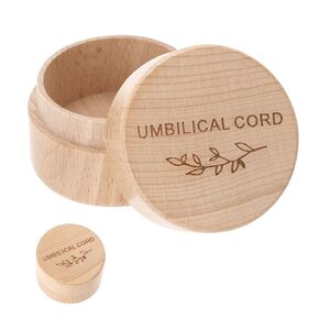 Wooden Umbilical Cord Keepsake Box Engraved Baby Memory Box for Umbilical Cord Storage Easy Open First Haircut Keepsake and Round Tooth Box Durable Baby Keepsake Gift for Newborn Baby Shower Pregnancy
