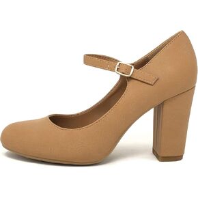 City Classified Comfort Women's Closed Toe Ankle Strap Block Heel in Kuwait