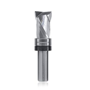 Solid Carbide Spiral Flush Trim Router Bits 1/4“ Shank,1" CL Compression Flush Trim Bit,Up&Down Cut Pattern Router Bit for Wood Flush Trimming,Shank Bearing (1/4“ SD,1/2" CD,1" CL)
