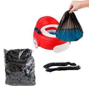 Potty Chair Liners with Elastic, Portable Potty Training Bags, Potty Refill Liners Disposable for Toddlers Kids and Baby,Toilet Seat Cover,17x8Inches,Clear,200pieces