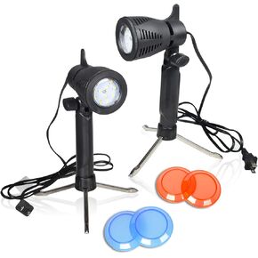 EMART Photography LED Continuous Light Lamp 5500K Portable Camera Photo Lighting for Table Top Studio - 2 Sets