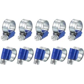 uxcell 10Pcs Worm Gear Hose Clamp, Adjustable 1-1/4" - 1-3/4"(32-44mm) Range Metal Fuel Line Pipe Clamps for Securing Hose Pipe Plumbing