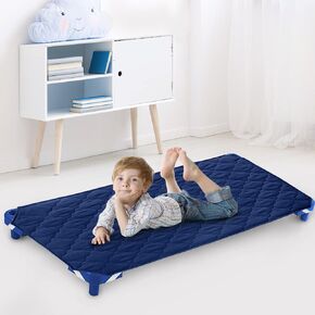 Cot Sheet for Standard Size Daycare/Pre-School Cot Kids Nap Mat Sheet 23" x 51", Children’s Naptime Cot Sheet Padded Cover, Breathable Nap Mat Cover for Boys and Girls, Navy