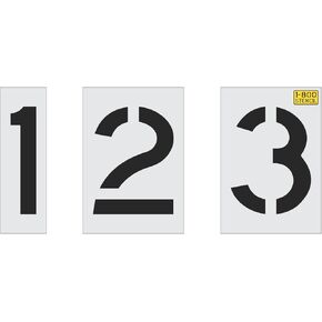 12" Number Kit Stencil Set - Parking Lot Pavement Stencils - 1/8" (.125") PRO-Grade LDPE - 12 Piece Number Kit