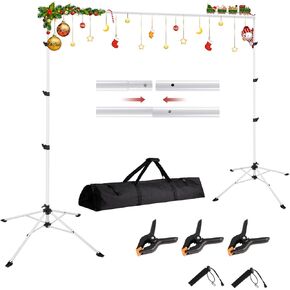 حامل خلفية مقاس 8.5 * 10 أقدام، حوامل خلفية بيضاء بأربعة أرجل أكثر استقرارًا وقابلة للتعديل، حامل خلفية لفيديو الصور، حامل خلفية لحفلات الزفاف وأعياد الميلاد وعرض الإعلانات. in Kuwait