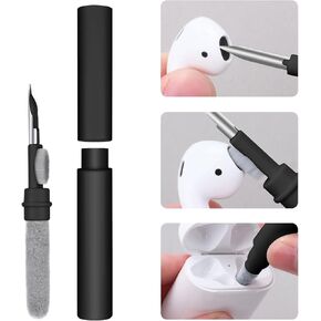 AOMIG Airpod Cleaner Kit, 3 in 1 Earbuds Cleaning kit,Phone Cleaner kit with Soft Brush for Wireless Earphones Bluetooth Headphones Charging Box Accessories, Computer, Keyboard, Camera(Black)