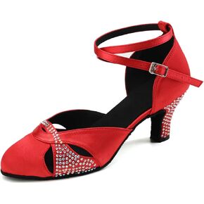 AOQUNFS Women Ballroom Latin Dance Shoes Salsa Closed Toe 1920s Party Dance Performance Shoes,Model L157