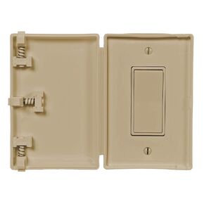 Baby Toddler Pet Resistant Electrical Safety Cover Guard Home and Business for Decora Leviton Legrand Modern Wide Rocker Light Switch (1 Count, White)