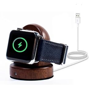 Wood Watch Charger Stand for Apple Watch,iWatch Charger Stand Fast Charging Dock,Compatible with Apple Watch Series 9 8 7 6 5 4 3 2 1 Se Se2 Ultra Ultra 2/(49/45/44/42/41/38mm),Gift for Men Women