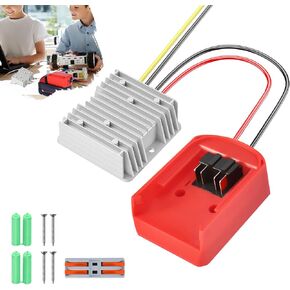 18V to 12V Step Down Converter for Milwaukee M18 Batteries, M18 Power Wheels Battery Adapter 10A 120W Buck Regulator with Upgraded Low Voltage Protection and Switch