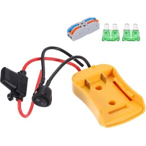 HARFINGTON Battery Adapter Converter for DIY Rc Car Truck Toys' 20V Battery, Battery Conversion Kit with 12AWG Wire, Wire Terminal, 1 Set 6pcs, Yellow
