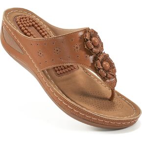Ecetana Womens Sandals Platform Wedge: Comfortable Dressy Casual Summer Beach Shoes Slides Walking Flip Flops for Women