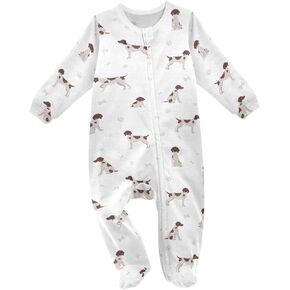 vvfelixl Exercises Doberman Dog Baby Sleepers For Girl Boys Newborn Baby Play One-Piece Footies For 0-24 Months White