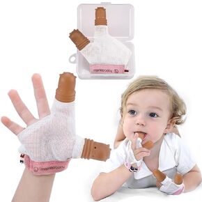 Thumb Sucking Stop for Kids - 1-2 Years Old - Silicone Finger Guard for Thumb Sucking with Breathable Mesh Adjustable Thumb Sucking Treatment Kit for 12 Months (Blue, Large)