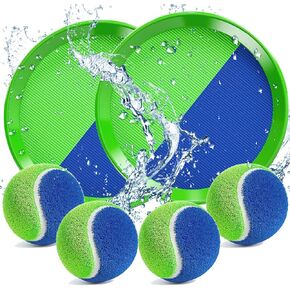 EPPO Toss Ball and Catch Set Toss Paddle Catch Ball Game Beach Toys Back Yard Pool Outdoor Throw Sticky Mitts Toys Set Age 3+ Years Boys Girls Adults