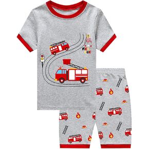 Little Hand Toddler Boys Pajamas Monster Truck Kids Dinosaur 2 Piece Short Sets Summer Sleepwear Clothes Set 2-7 Years