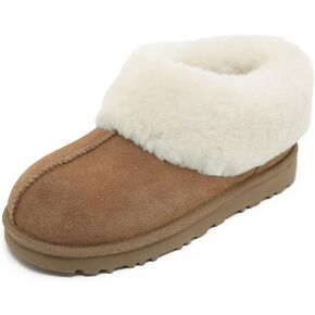 Mel&Syd 100% Australian Sheepskin Moccasin Slippers for Women/Men - Loafers Slip On Mini Boots - Lightweight Memory Foam Winter House Shoes - Comfy Shearling Snow Boots for Cold with Fluffy Collar