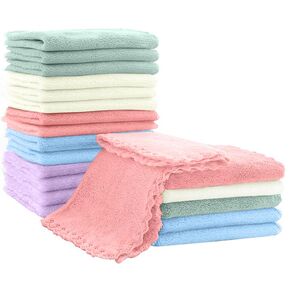 20 Pack 10x10 Inches Microfiber Coral Fleece Baby Washcloths,Extra Absorbent,Soft Wash Clothes,Bath Face Towel for Newborn,Infant and Toddlers