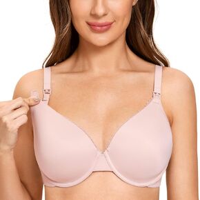 Gratlin Women's Underwire Nursing Bras Support Full Coverage Lightly Padded Maternity Bra for Breastfeeding