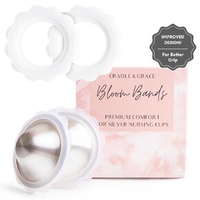Cradle & Grace Bloom Bands, Silicone Rings for Silver Nursing Cups, Flower Comfort Rings for Silver Nipple Covers, Breastfeeding Essentials for Nursing Nipple Shield, Regular