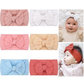 Yxiang 20pcs Baby Headbands with 6" Big Elastics Nylon Ribbon Bows Hair Accessories for Newborns, Infants, Toddlers, Kids