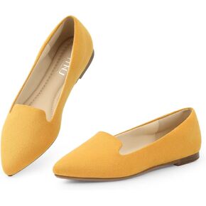 MUSSHOE Flats for Women Dressy Comfortable Ballerina Flats Pointed Toe Slip-on Casual Business Shoes Work Shoes for Women