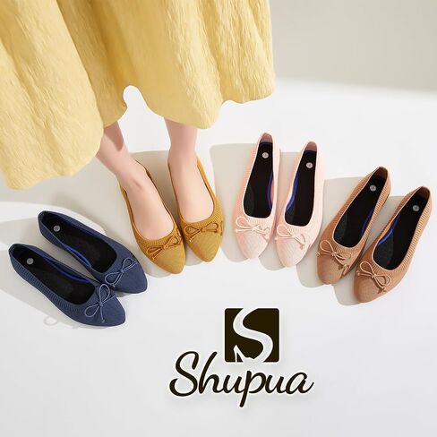 Shupua Women's Flats Black Flats Shoes Pointed Toe Ballet Flats Comfortable Bow Girls Flats Dressy in Saudi Arabia