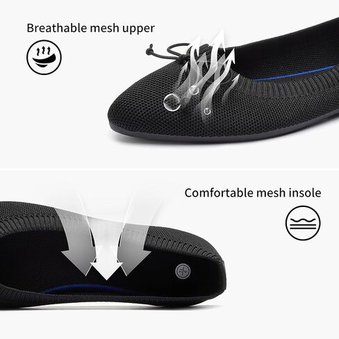 Shupua Women's Flats Black Flats Shoes Pointed Toe Ballet Flats Comfortable Bow Girls Flats Dressy in Saudi Arabia
