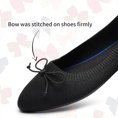 Shupua Women's Flats Black Flats Shoes Pointed Toe Ballet Flats Comfortable Bow Girls Flats Dressy in Saudi Arabia