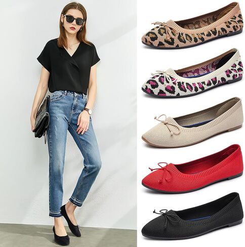 Shupua Women's Flats Black Flats Shoes Pointed Toe Ballet Flats Comfortable Bow Girls Flats Dressy in Saudi Arabia