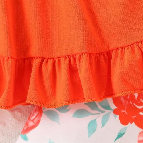 Kid Toddler Girl Clothes Bowknot Ruffle Sleeve Top + Floral Allover Pants 2PC Fall Winter Outfit Set in Kuwait